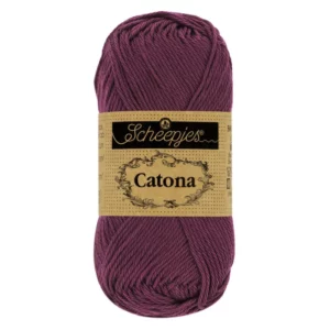 Pelote 100 pourcent coton scheepjes aubergine (394)