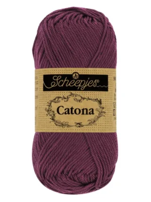 Pelote 100 pourcent coton scheepjes aubergine (394)