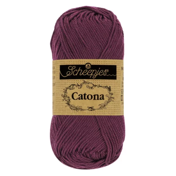 Pelote 100 pourcent coton scheepjes aubergine (394)